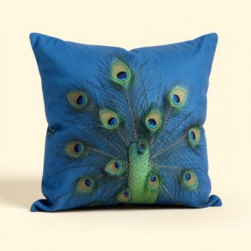 Ellicott Peacock Throw Pillow (synthetic illustration; no displayed measurements)