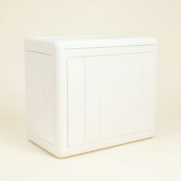 Slate Crossing Narrow Outdoor Storage Bench - White (synthetic illustration; no displayed measurements)