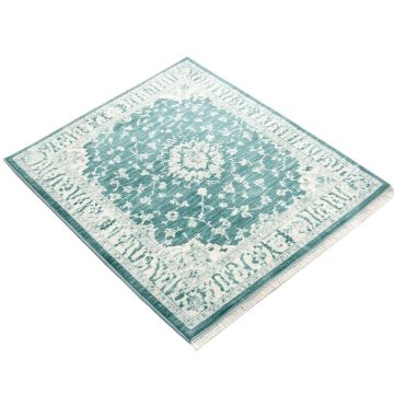 Oliver Power Loom Teal/White Rug
