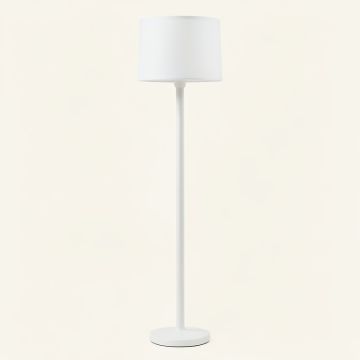 Laurel Dale Floor Lamp With A Plain Fabric Shade - White (synthetic illustration; no displayed measurements)