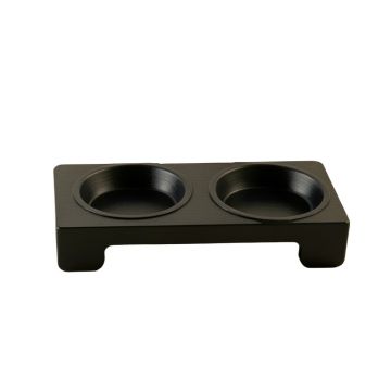 Laurel Bluff Pet Feeding Stand With Two Plain Empty Bowls - Black