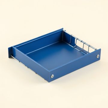 Flint Bridge Empty Under-Desk Cable Tray - Blue (synthetic illustration; no displayed measurements)
