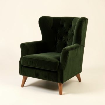 Pressler 37.8 '' Wide Tufted Velvet Wingback Chair (synthetic illustration; no displayed measurements)