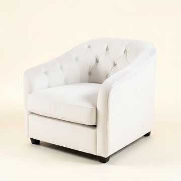 Tufted Velvet Side Chair In White (synthetic illustration; no displayed measurements)