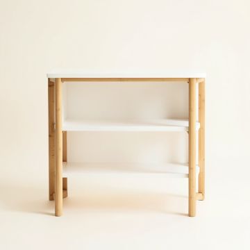Fern Arc Low Bookcase - White (synthetic illustration; no displayed measurements)