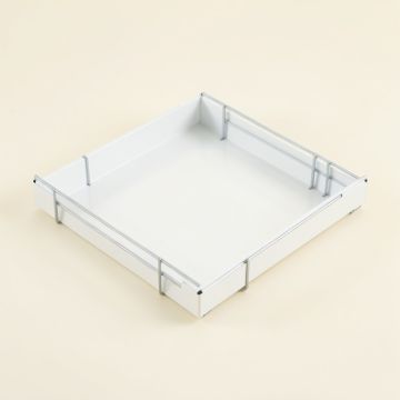 Ridge Bend Empty Under-Desk Cable Tray - White (synthetic illustration; no displayed measurements)