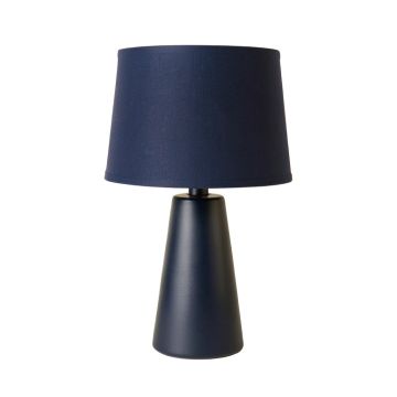 Dune Canyon Table Lamp With A Plain Fabric Shade - Navy