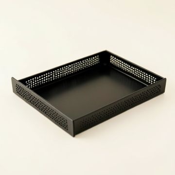 Lake Crest Empty Under-Desk Cable Tray - Black (synthetic illustration; no displayed measurements)