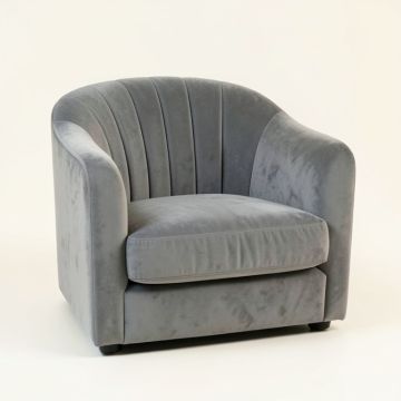 Olive Arc Upholstered Armchair - Gray (synthetic illustration; no displayed measurements)