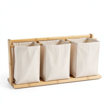 Rowan Bridge Laundry Sorting Station With Plain Removable Bags - Beige (synthetic illustration; no displayed measurements)