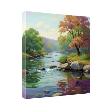 River And Stones Ii Painting Print On Wrapped Canvas