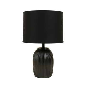 Ridge Crossing Table Lamp With A Plain Fabric Shade - Black