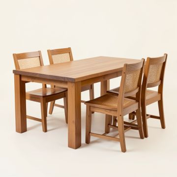 Villani 5 - Piece Drop Leaf Rubberwood Dining Set (synthetic illustration; no displayed measurements)