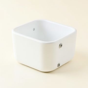 Hazel Bluff Empty Railing Planter With Integral Brackets - White (synthetic illustration; no displayed measurements)