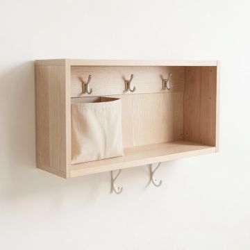 Hazel Edge Wall-Mounted Entryway Organizer Shelf - Beige (synthetic illustration; no displayed measurements)