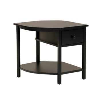 Console Accent Table With Drawer And Shelves -Black