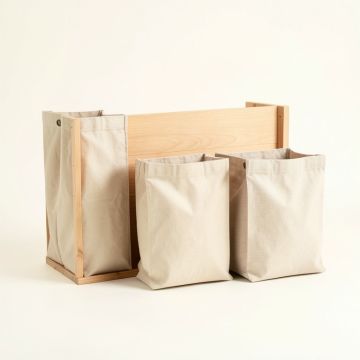 Laurel Bridge Laundry Sorting Station With Plain Removable Bags - Beige (synthetic illustration; no displayed measurements)