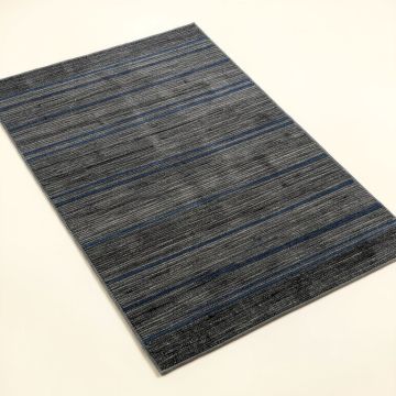 Modern Striped Handloomed Charcoal/Blue Area Rug (synthetic illustration; no displayed measurements)