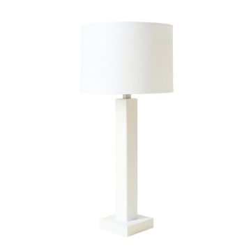 Fern Bluff Floor Lamp With A Plain Fabric Shade - White