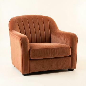 Reed Field Upholstered Armchair - Terracotta (synthetic illustration; no displayed measurements)