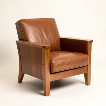 Aaru 27 '' Wide Top Grain Leather Armchair (synthetic illustration; no displayed measurements)