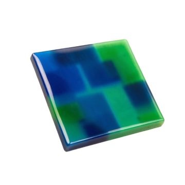 Squares 1 '' X 1 '' Glass Mosaic Tile In Glossy Blue/Green