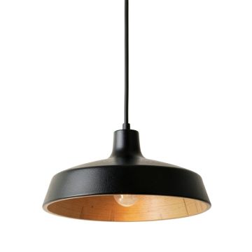 Cedar Dell Pendant Light Suspended From One Plain Cable - Black
