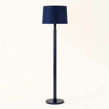 Brook Dell Floor Lamp With A Plain Fabric Shade - Navy (synthetic illustration; no displayed measurements)