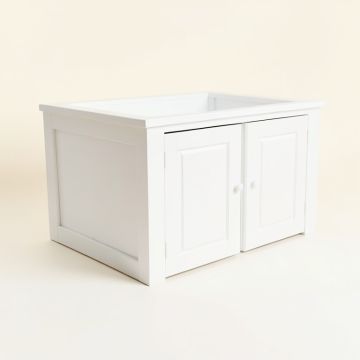 Cedar Dale Empty Furniture-Style Litter Enclosure - White (synthetic illustration; no displayed measurements)