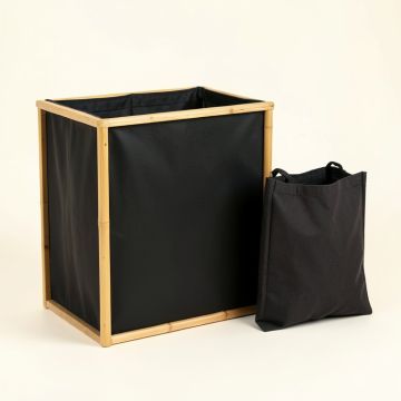 Sage Canyon Laundry Sorting Station With Plain Removable Bags - Black (synthetic illustration; no displayed measurements)