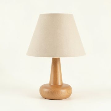 Field Brook Table Lamp With A Plain Fabric Shade - Beige (synthetic illustration; no displayed measurements)