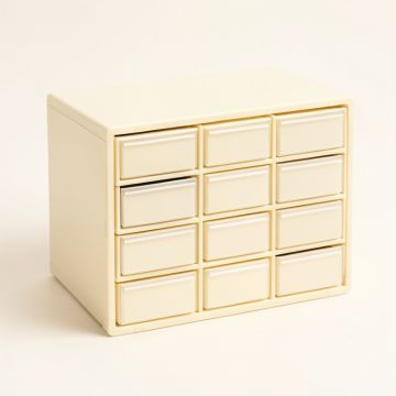 Briar Bluff Small-Parts Storage Drawer Cabinet - Ivory (synthetic illustration; no displayed measurements)