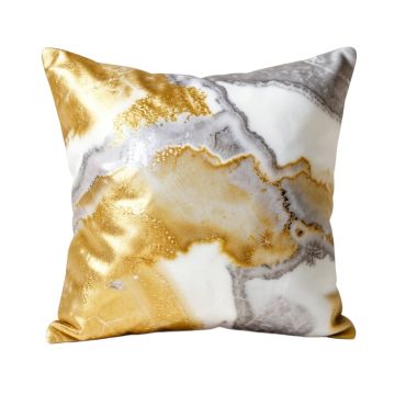 German Silver Gold Agate Throw Pillow