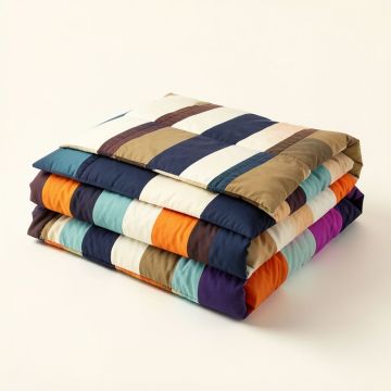 Sohil Multicolor Reversible Striped Cotton Quilt Set (synthetic illustration; no displayed measurements)