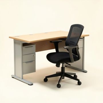 L-Shape Desk And Chair Set (synthetic illustration; no displayed measurements)