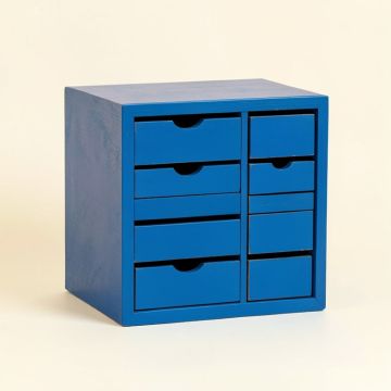 Clay Branch Small-Parts Storage Drawer Cabinet - Blue (synthetic illustration; no displayed measurements)
