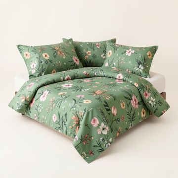 Botanical Floral Leaf 5 Piece Crib Bedding Set (synthetic illustration; no displayed measurements)