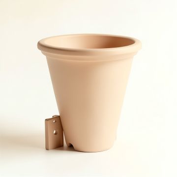 River Canyon Empty Railing Planter With Integral Brackets - Beige (synthetic illustration; no displayed measurements)
