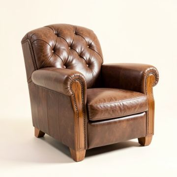Chiang 40 '' Wide Tufted Full Grain Leather Club Chair (synthetic illustration; no displayed measurements)