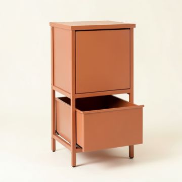 Pine Canyon Freestanding Pull-Out Hamper Cabinet - Terracotta (synthetic illustration; no displayed measurements)