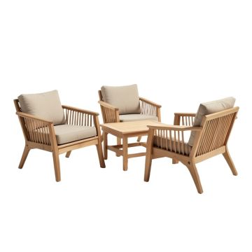 Nathan 5 Piece Teak Multiple Chairs Seating Group With Cushions