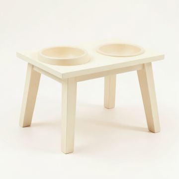 Summit Dale Pet Feeding Stand With Two Plain Empty Bowls - Cream (synthetic illustration; no displayed measurements)