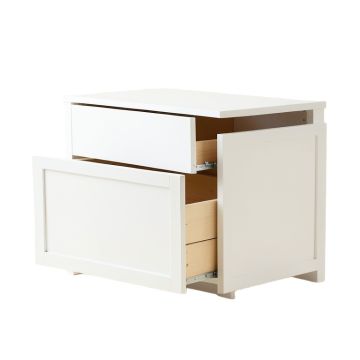 Slate Canyon Freestanding Pull-Out Hamper Cabinet - White