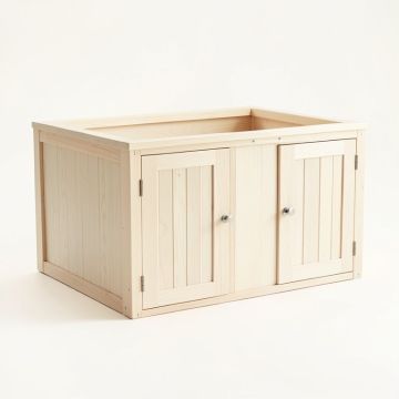 Flint Bluff Empty Furniture-Style Litter Enclosure - Ivory (synthetic illustration; no displayed measurements)