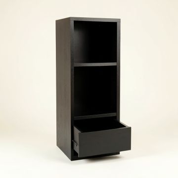 Cliff Bend Narrow Cubby Tower - Black (synthetic illustration; no displayed measurements)