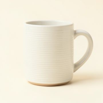 Shore Branch Ceramic Mug - White (synthetic illustration; no displayed measurements)