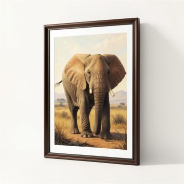 Elephant Framed Painting Print (synthetic illustration; no displayed measurements)