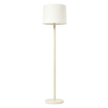 Ash Canyon Floor Lamp With A Plain Fabric Shade - Cream