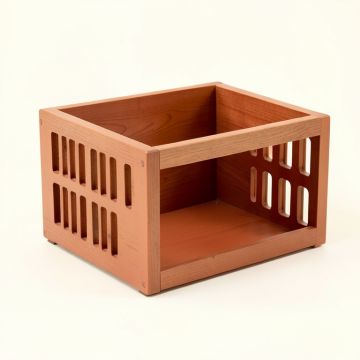 Clay Edge Empty Furniture-Style Pet Crate - Terracotta (synthetic illustration; no displayed measurements)