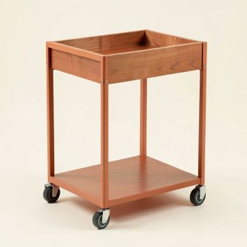 Harbor Brook Empty Rolling Workshop Cart - Terracotta (synthetic illustration; no displayed measurements)